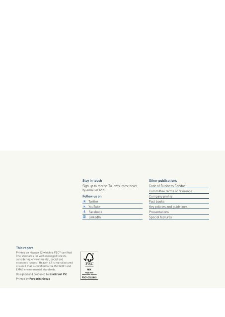 Tullow Oil plc 2011/2012 Corporate Responsibility Report - The Group