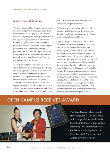 2011/2012 Annual Report - Open Campus - Uwi.edu