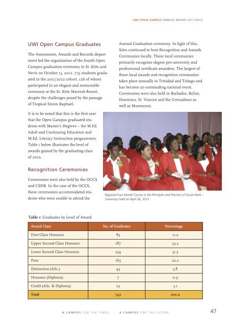 2011/2012 Annual Report - Open Campus - Uwi.edu