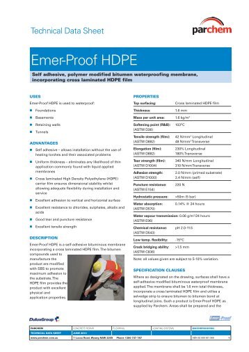 Emer-Proof HDPE TDS - Parchem