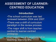 ASSESSMENT OF LEARNER CENTRED EDUCATION