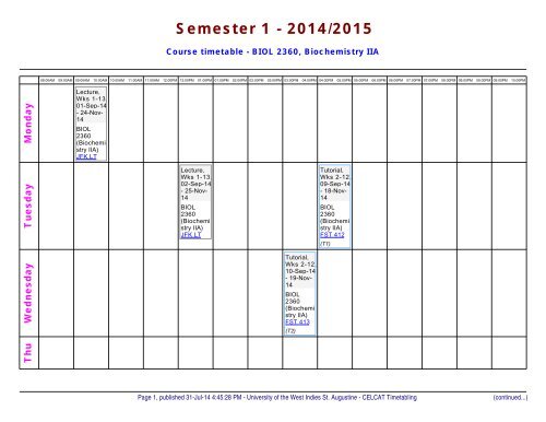 BIOL 2360, Biochemistry IIA (application/pdf) - UWI St. Augustine