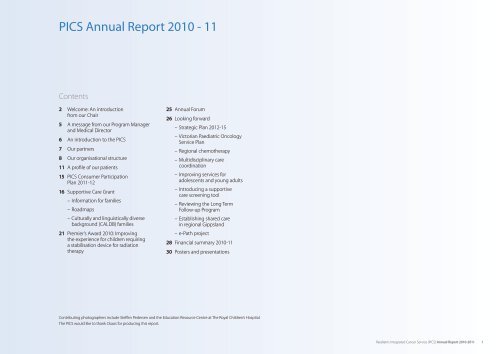 Paediatric Integrated Cancer Service Annual Report 2010-11