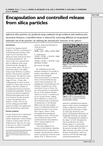 Encapsulation and controlled release from silica ... - Ceramisphere