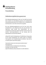 Gebäudeenergieberatung gewonnen - Stadtsparkasse Schmallenberg