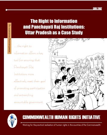 The Right to Information and Panchayati Raj Institutions