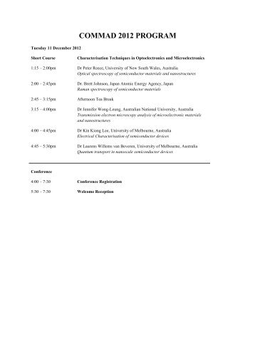 COMMAD 2012 PROGRAM_final - University of Melbourne