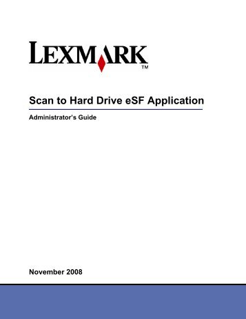 Scan to Hard Drive eSF Application - Lexmark