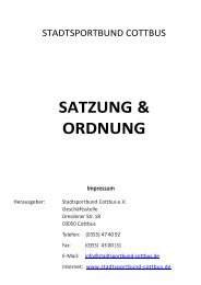 SATZUNG & ORDNUNG - Stadtsportbund Cottbus eV