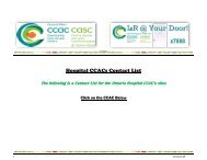 Hospitals and CCAC Contact List - centralwesthealthline.ca