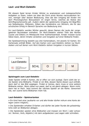 Laut- und Wortdetektiv - SLP MundArt