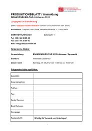 PRODUKTIONSBLATT / Anmeldung - Stadtsportbund Cottbus eV
