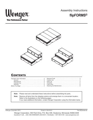 Owner's Manual - Wenger Corporation