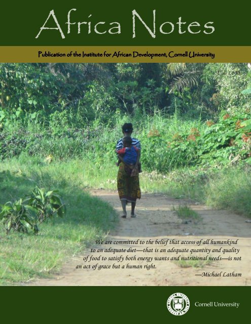 Fall 2011 Africa Notes - Institute for African Development - Cornell ...
