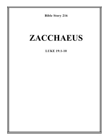 216. zacchaeus (luke 19:1-10) - Calvary Curriculum