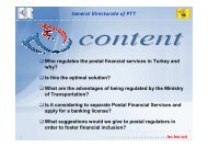 General Directorate of PTT - Postal Financial Inclusion