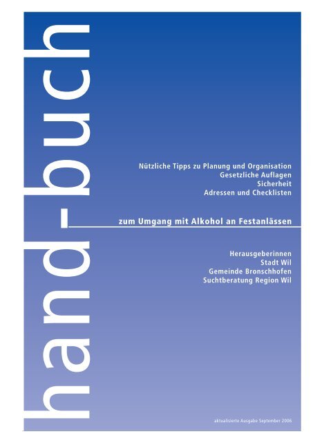 Handbuch zum Umgang mit Alkohol an Festanlässen - Stadt Wil