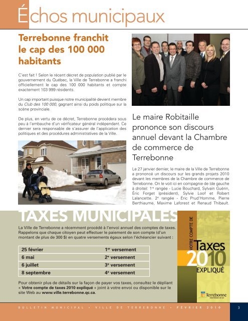 100 000 habitants - Ville de Terrebonne