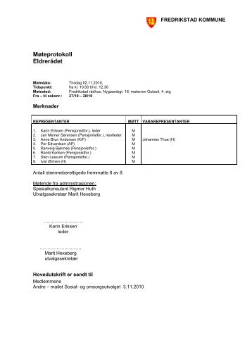 Møte 2. november - Fredrikstad kommune