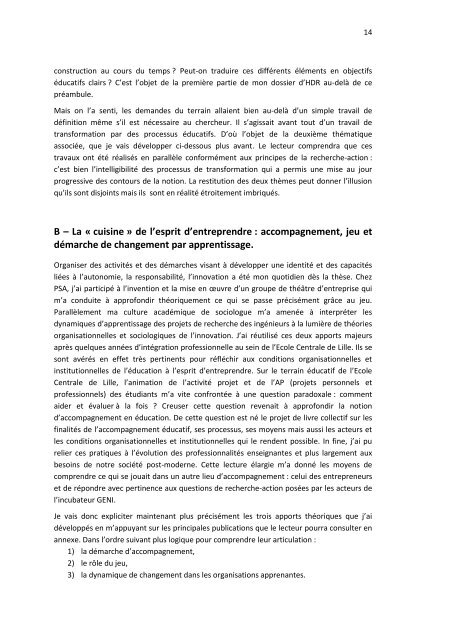 Eduquer l'esprit d'entreprendre Bilan et questionnements de ...