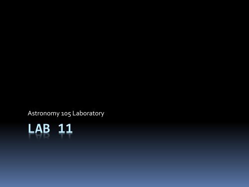 Lab 11 - Physics & Astronomy