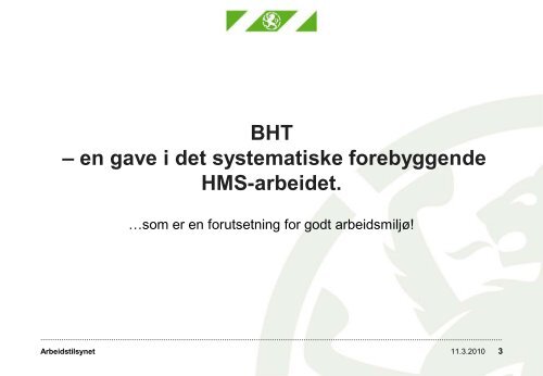 Arbeidstilsynet og bedriftshelsetjenesten â sammen for et bedre ...