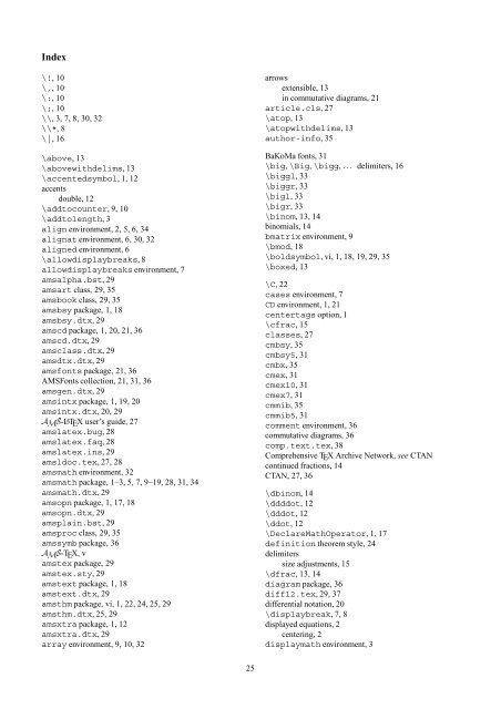 AMS-LATEX Version 1.2 User's Guide - INFN