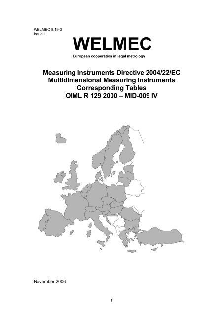 Measuring Instruments Directive 2004/22/EC ... - WELMEC