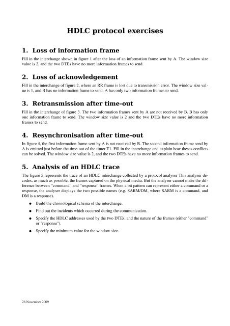 HDLC protocol exercises