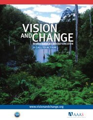 Vision and Change 2011 Report - Vision and Change in ...