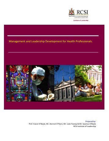 Management and Leadership Development for Health Professionals.