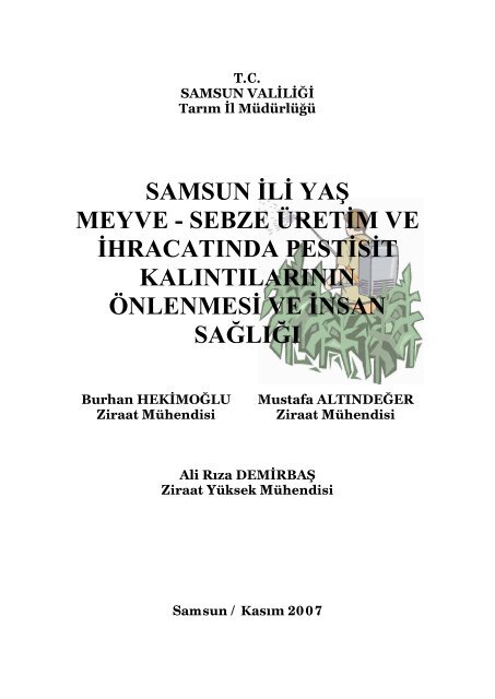 samsun ili yaÅ meyve - sebze Ã¼retim ve ihracatÄ±nda pestisit ...