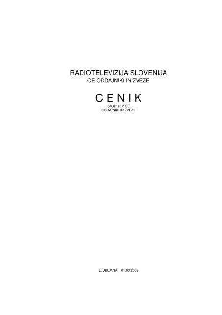 Cenik storitev oddajnikov in zvez (pdf, 80KB) - RTV Slovenija