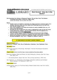 MLA Format - Rio Hondo College Library