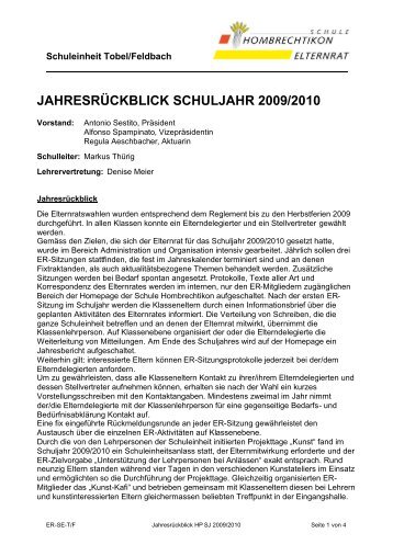 jahresrückblick schuljahr 2009/2010 - Schule Hombrechtikon