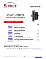 USER MANUAL Dual Ethernet I/O Module Installation and ... - Sixnet
