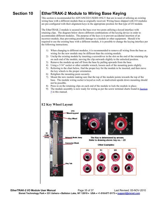 USER MANUAL Dual Ethernet I/O Module Installation and ... - Sixnet