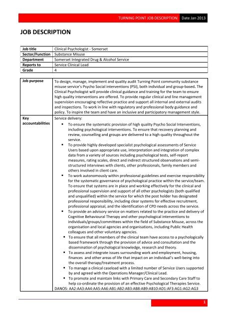 TP Job Description template