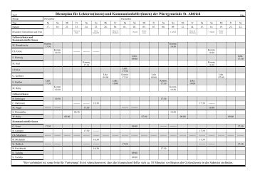 Dienstplan für Lektoren(innen) und Kommunionhelfer ... - St. Altfried