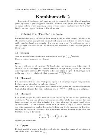 Kombinatorik 2 - Georg Mohr-Konkurrencen