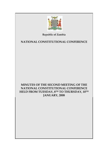 Minutes of the 2nd sitting (8th -10th January, 2008) - NCC ZAMBIA