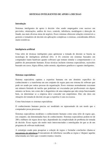 Sistemas Inteligentes de Apoio à Decisão - Waltenomartins.com.br