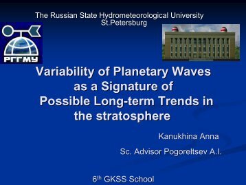 Variability of Planetary Waves as a Signature of Possible Long-term ...