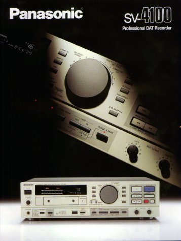 Panasonic SV-4100 Quickstart - Advanced Audio