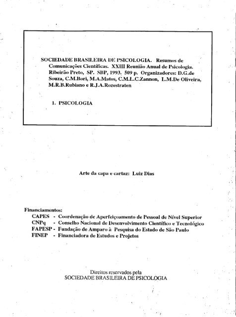 1993 - Sociedade Brasileira de Psicologia