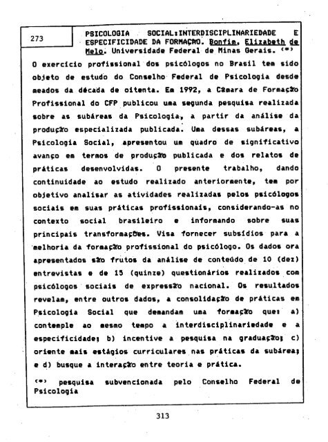 1993 - Sociedade Brasileira de Psicologia