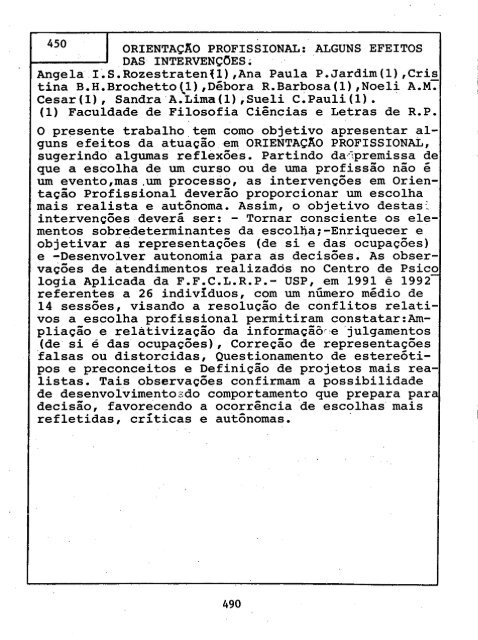 1993 - Sociedade Brasileira de Psicologia