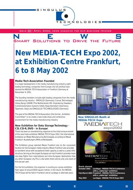 New MEDIA-TECH Expo 2002, at Exhibition Centre ... - stangl.de