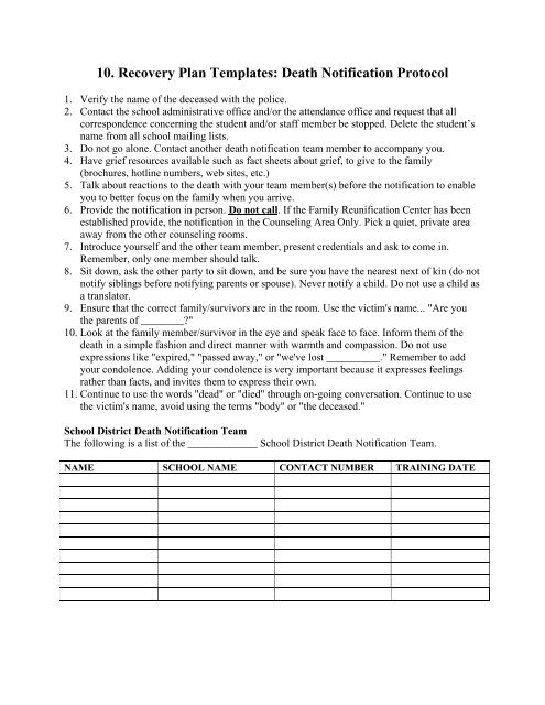 Sample School Safety Plan Development Templates