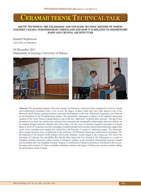 warta geologi warta geologi - Department Of Geology - Universiti ...